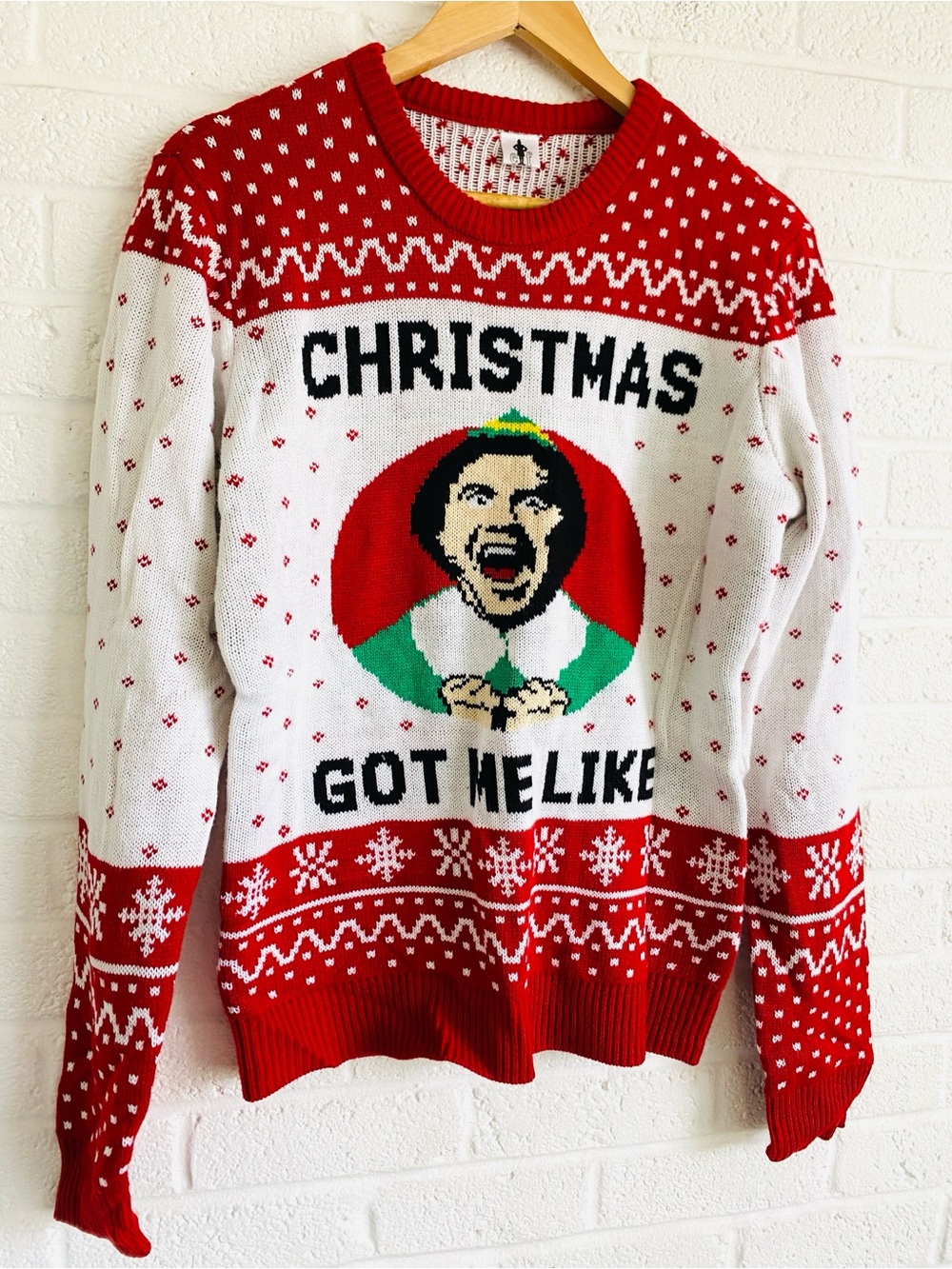 ELF Movie Tacky Ugly Christmas Sweater "Christmas Got Me Like" S Will Ferrel